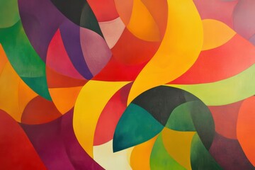 Obraz premium Organic shapes and vivid colors merging to create a radiant and lively background with subtle movement.