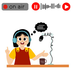 world radio day. World Radio Day concept vector Illustration idea for landing page template. little kids illustration vecator graphic of radio announcer is broadcasting live, perfect for international