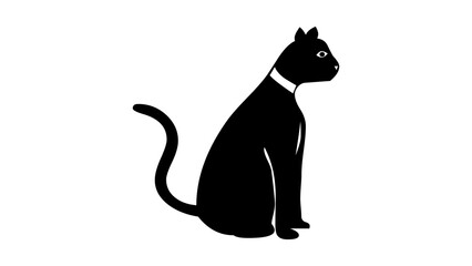 Cat shape icon black color in white background