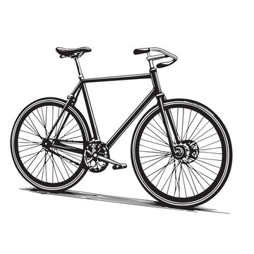 Bicycle Black Vector on a Transparent Background
