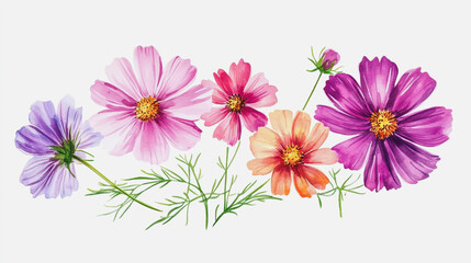 Elegant wedding invitation card background vector. Minimal hand painted watercolor botanical flowers texture template background. Design for wedding, vip cover, poster, rsvp moderncard.Valentine's Day