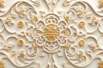 Transparent PNG file of Chinese New Year paper with intricate cut-out patterns and golden accents.