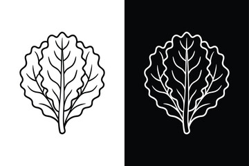 Kale Leaf Vector Icon. Simple, Clean, and Perfect for Cooking Graphics