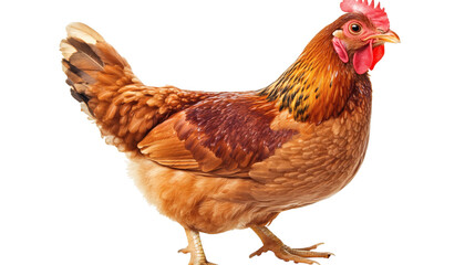 Fototapeta premium brown chicken with isolated on white transparent background