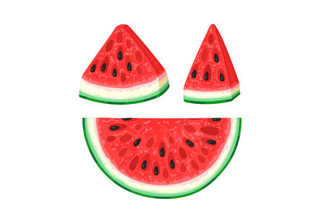 vector clipart watermelon fruit isolated on transparent background. 