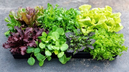 Hydroponic Salad Greens Variety Fresh Organic Home Gardening Healthy Lettuce Lettuce Mix Aromatic Flavor Crispness in Urban Farming