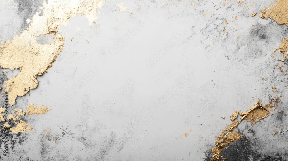 Poster elegant neutral paint and gold foil textured background with ample space for custom text or designs