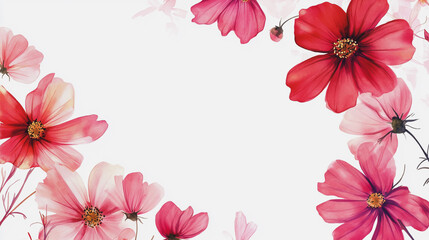 Fototapeta premium Elegant wedding invitation card background vector. Minimal hand painted watercolor botanical flowers texture template background. Design for wedding, vip cover, poster, rsvp moderncard.Valentine's Day