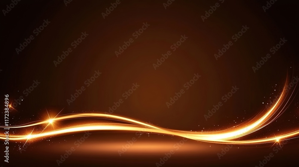 Poster elegant abstract background with glowing lines and sparkling stars