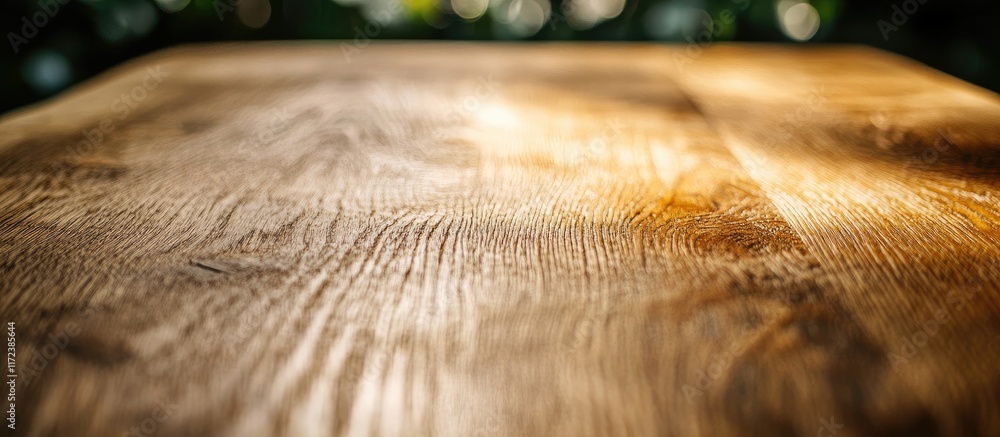 Poster close up of a rustic wooden table surface with a blurred background perfect for product displays or 