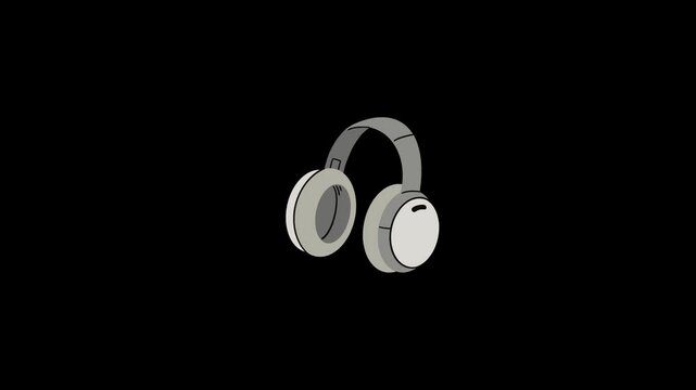 headphone icon. Headset music animated icon. Audio playing. Portable device, accessory. bluetooth headphone icon. 