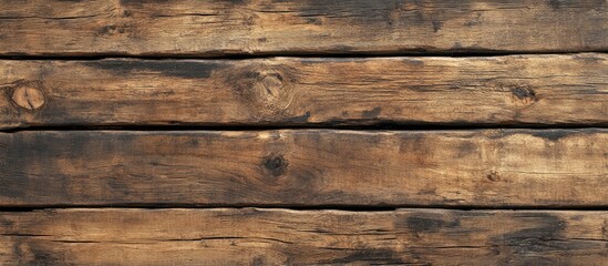 Naklejka premium Rustic brown wooden floor with weathered texture highlighting natural charm and vintage aesthetics for interior design and decor projects