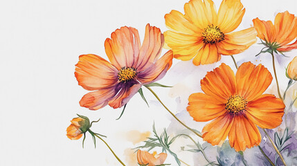 Elegant wedding invitation card background vector. Minimal hand painted watercolor botanical flowers texture template background. Design for wedding, vip cover, poster, rsvp moderncard.Valentine's Day