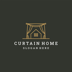 curtain icon, logo home property company, real estate