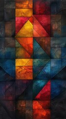 Fototapeta premium Abstract Geometric Art Colorful Triangle Square Pattern 8K HD Texture