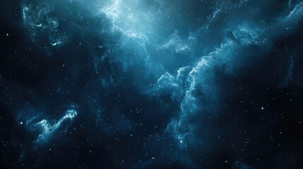 Mystical nebula cluster glowing in deep space showcasing vibrant cosmic clouds and scattered stars in a tranquil celestial backdrop