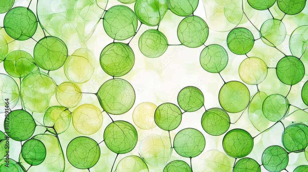 Poster elegant and ethereal green leaf patterns with soft textures and organic shapes for nature inspired b