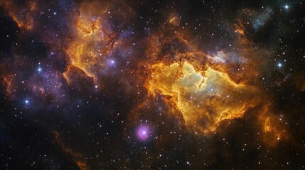 Naklejka premium Stunning cosmic nebula with vibrant colors and intricate details showcasing the beauty of spiral galaxies in deep space.