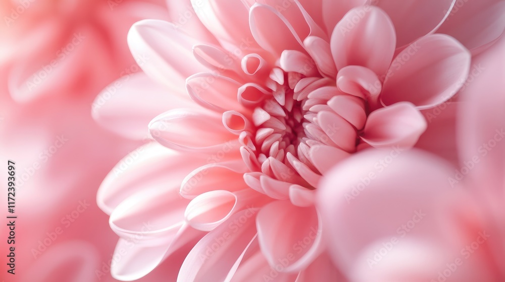 Aufkleber delicate pink chrysanthemums in soft focus creating a dreamy floral background perfect for design an