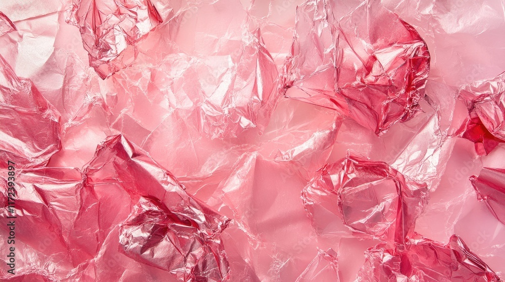 Poster Textured pink crumpled recycled paper background ideal for eco-friendly design projects and creative visuals