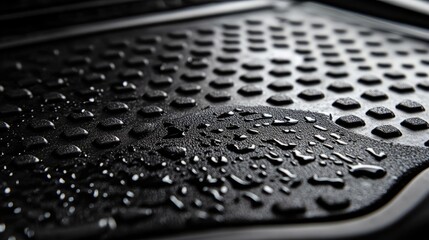 Premium all-season black car mat with water-resistant texture for enhanced durability and protection in all weather conditions.