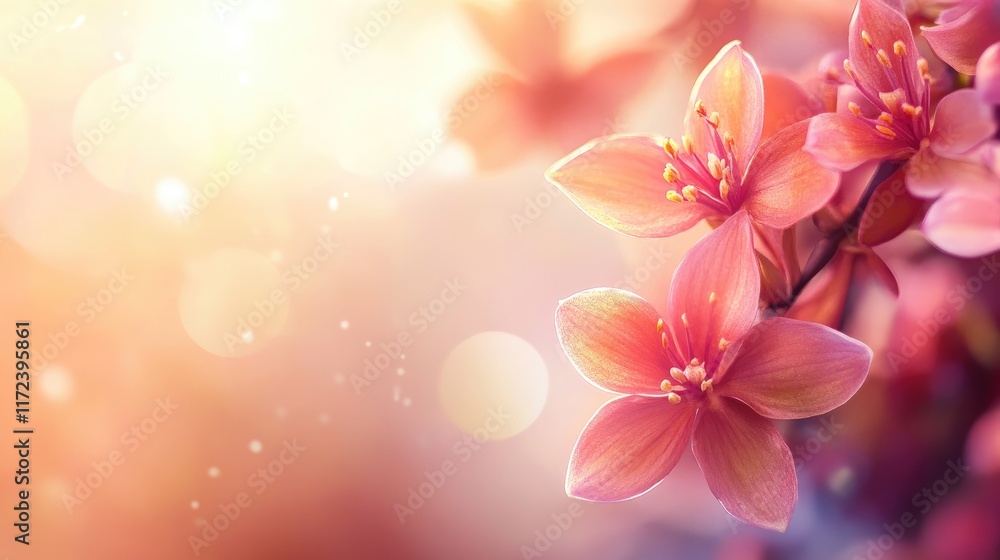 Aufkleber delicate pink dendrobium orchids with a soft blurred background creating a serene and dreamy floral 
