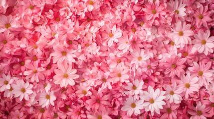 Vibrant pink and white chrysanthemum flowers creating a lush garden background for floral designs or spring-themed projects.