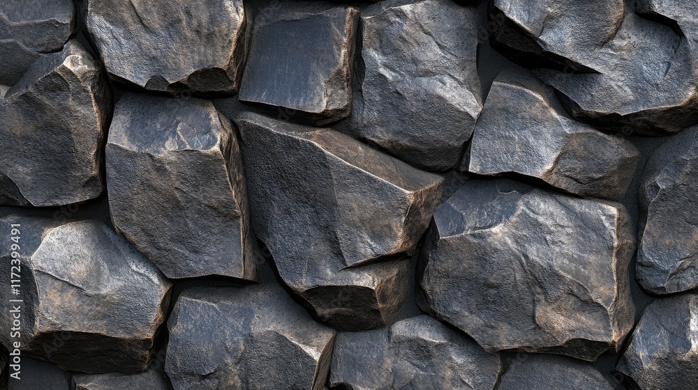 Poster dark mineral rock texture with rugged surfaces and irregular shapes suitable for backgrounds and nat