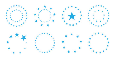 Print Star in circle vector icon. European union flag symbol.