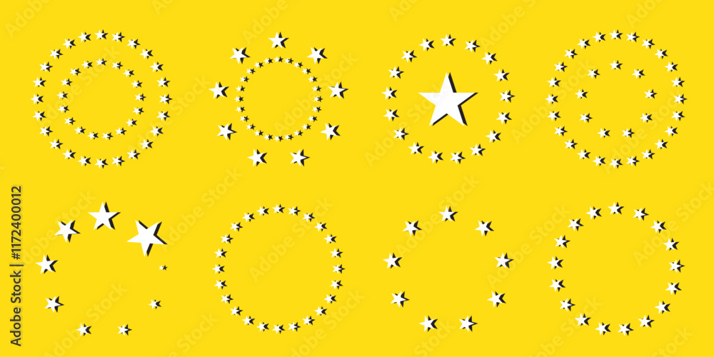 Poster print star in circle vector icon. european union flag symbol.