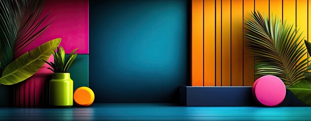 sophisticated layout template with vibrant accent colors and symmetrical patterns, ample copy space