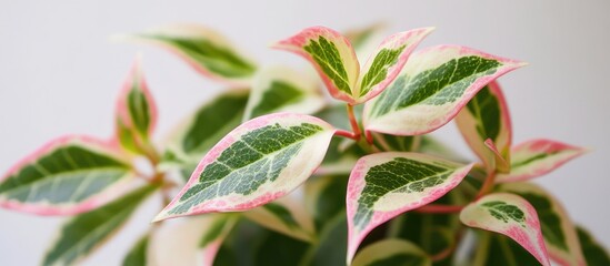 Marble Pholodendron Plant with Vibrant Pink and Green Young Leaves Perfect for Home Decor and Plant Enthusiasts