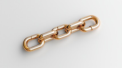 Obraz premium Golden Metallic Link Chain for Industrial, Decorative or Symbolic Purposes in 3D Rendering