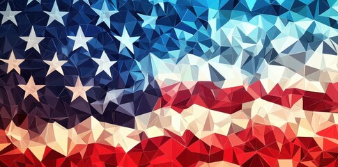 Abstract Triangular American Flag Design