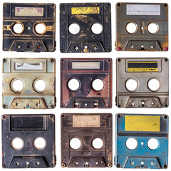 set of retro audio tapes