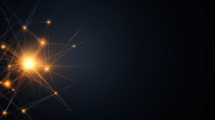 Fototapeta premium Bright Starburst with Lines and Dark Background for Abstract Design