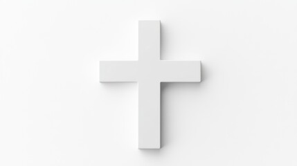 Fototapeta premium Simple white cross on a plain background, symbolizing faith.