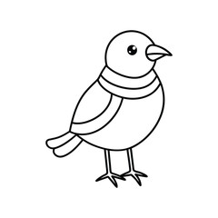 Fototapeta premium Christmas bird illustration vector, Merry Christmas ClipArt Design, bird Lineart Art 