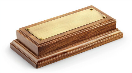 Elegant Wooden Nameplate Holder for Desk on white background.PNG