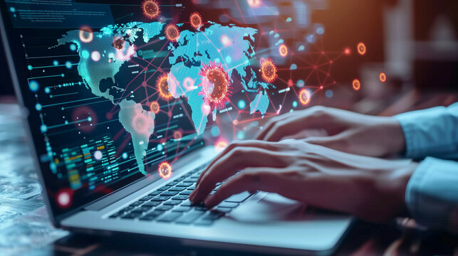 Global Pandemic Monitoring on a Digital Interface with Real-Time Data Visualization of Virus Spread Across Continents
