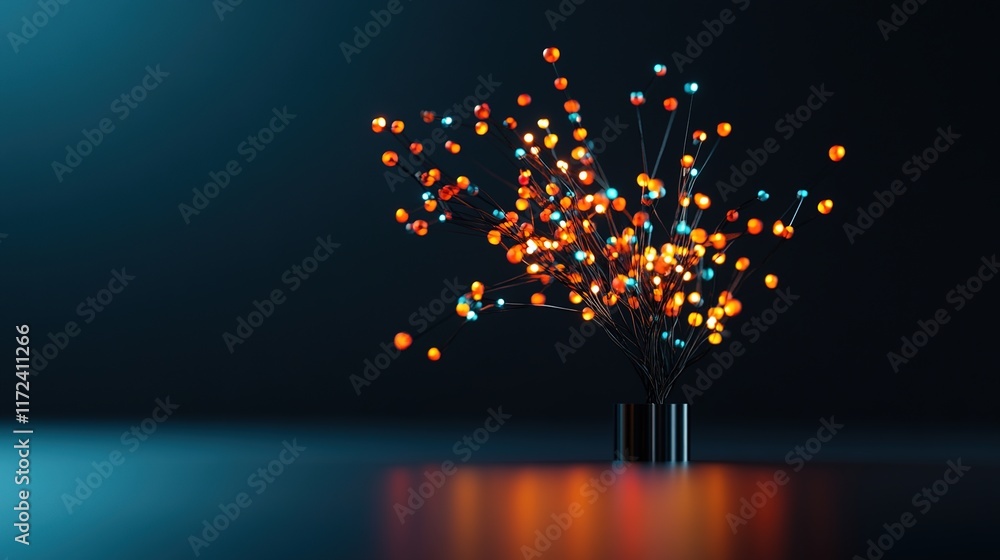 Poster colorful abstract light display in a minimalist setting