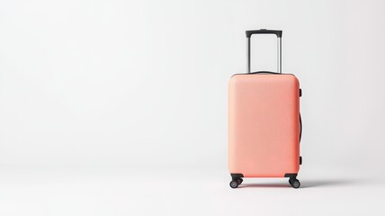 Minimalist travel luggage bag in radiant peach color, perfect for stylish adventures and effortless journeys.