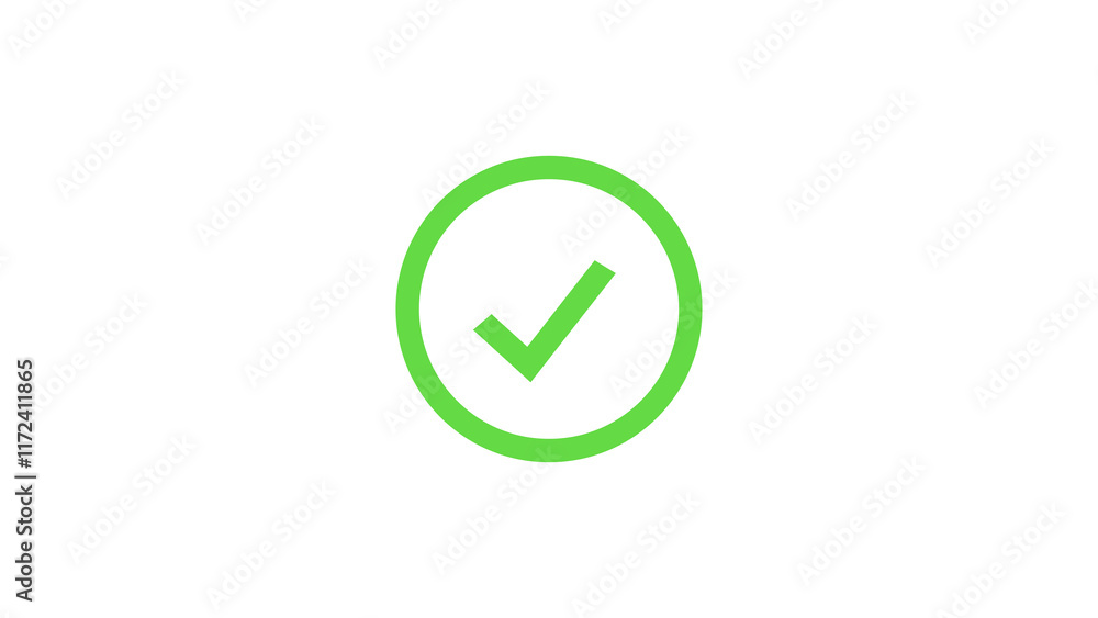 Poster check mark icon with circle. check mark signifying approval, success, confirmation, or correctness. 