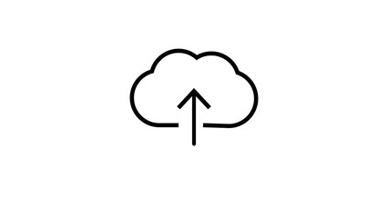 Cloud upload  icon isolated with white background.