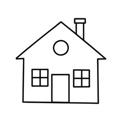 Christmas house illustration vector, Merry Christmas ClipArt Design, house Lineart Art

