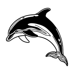 Dolphin Vector Style Clip Art Design