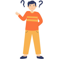 People Thinking Illustration with Cartoon Design. Isolated on White Background