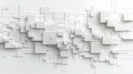 Abstract White Geometric Cube Structure Design