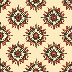 Vibrant native american tribal prints seamless pattern cultural heritage textile design natural colors artistic expressions indigenous americans