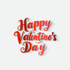 Happy Valentine's day Text for Valentine Celebration Cards , Banner And Flyer , Vector illustration design.